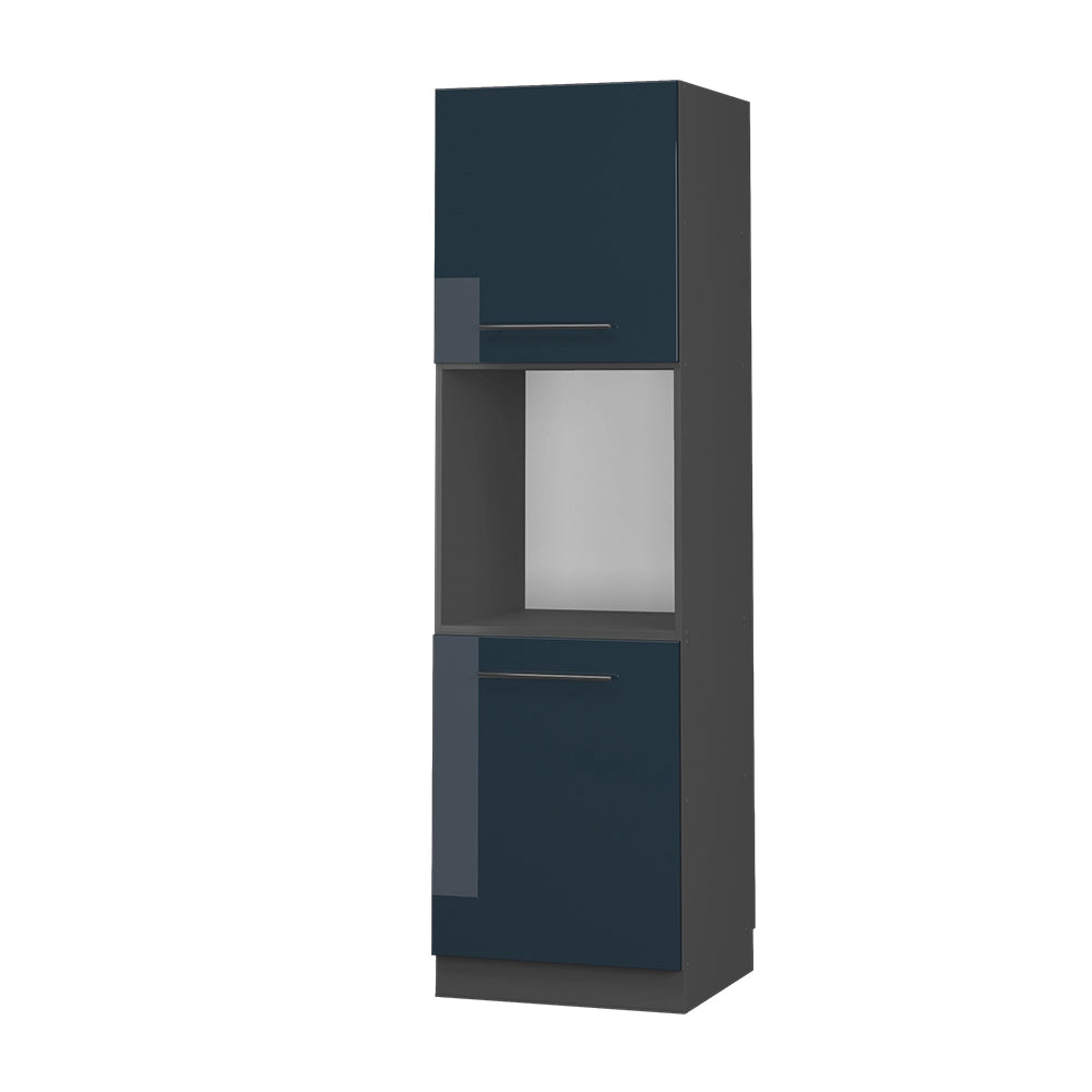 Vicco Mobile per forno da incasso Blu scuro lucido 60 cm aperto