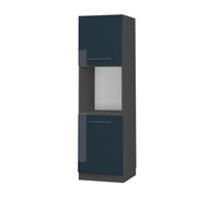 Vicco Mobile per forno da incasso Blu scuro lucido 60 cm aperto