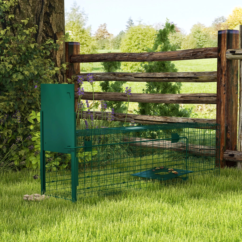 Gabbia Trappola per Piccoli Animali ¨C zephmum ¨C Verde Scuro 100x25x28 cm