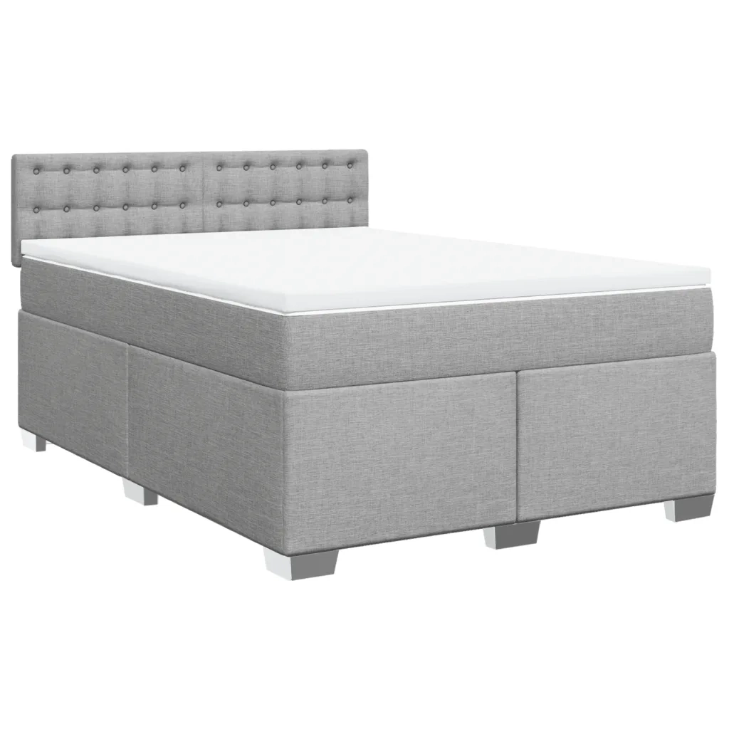 Giroletto a Molle con Materasso Grigio Chiaro 140x190cm Tessuto