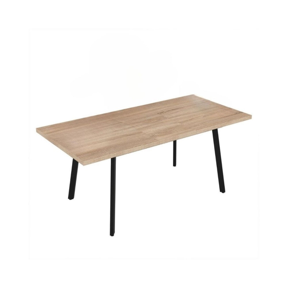 Tavolo allungabile Lini piano colore rovere e gambe in metallo nero 138x85x76h