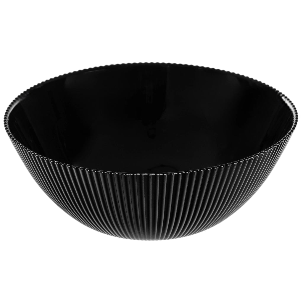 Ciotola da insalata KADAX 20 cm in vetro per zuppe, snack, antipasti, nera, scanalata