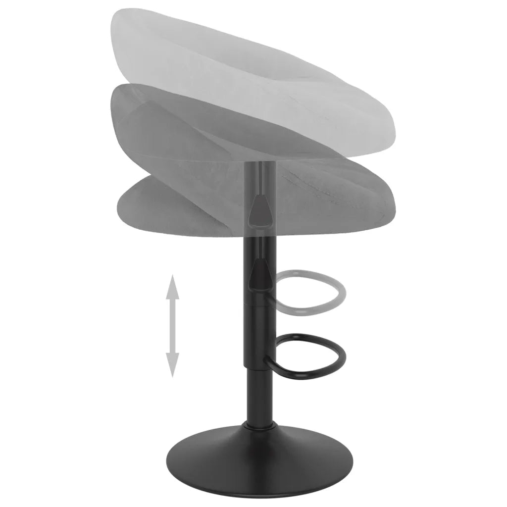 Sgabelli da Bar 2 pz Grigio Chiaro in Velluto 333269
