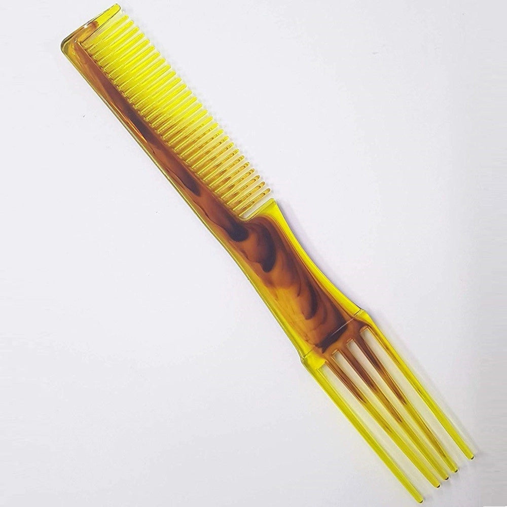 Trade Shop - Pettine Forchetta Marrone Per Capelli Professionale Coda Spazzola Parrucchiere -