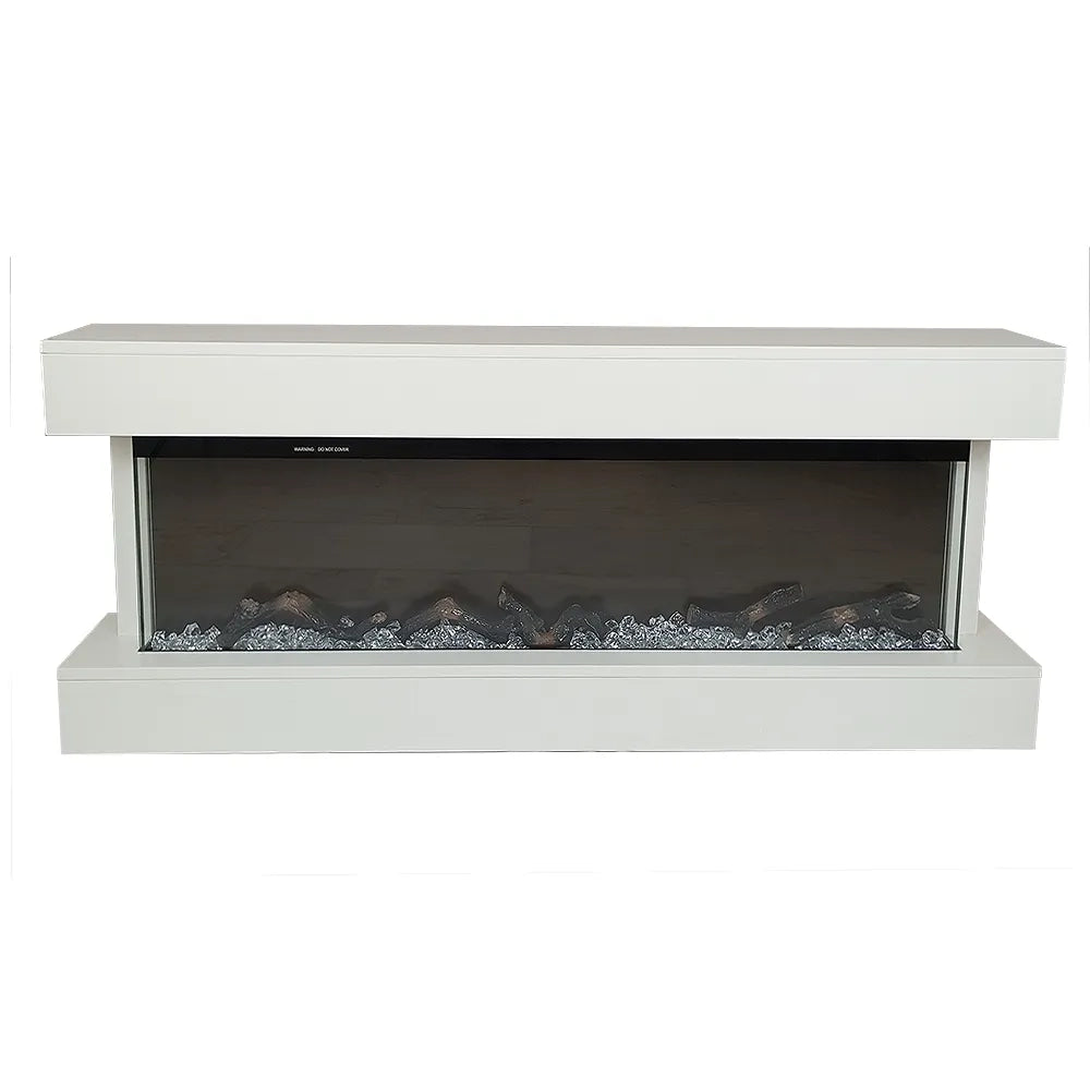 Tempo Style - Camino elettrico a parete e da incasso ALARO PLUS | Stufa ventilata da 750W/1500W a basso consumo (Bianco, 128cm)