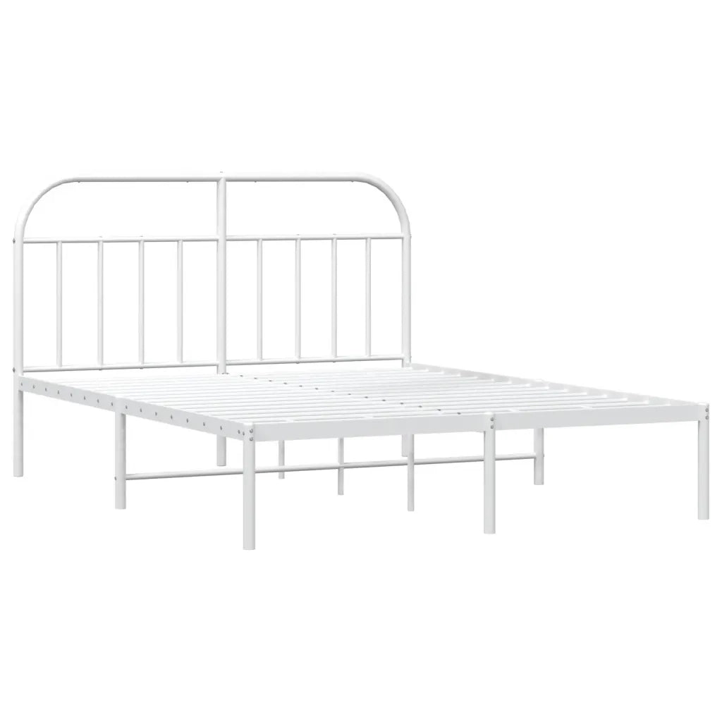 Giroletto con Testiera Metallo Bianco 140x200 cm 353685