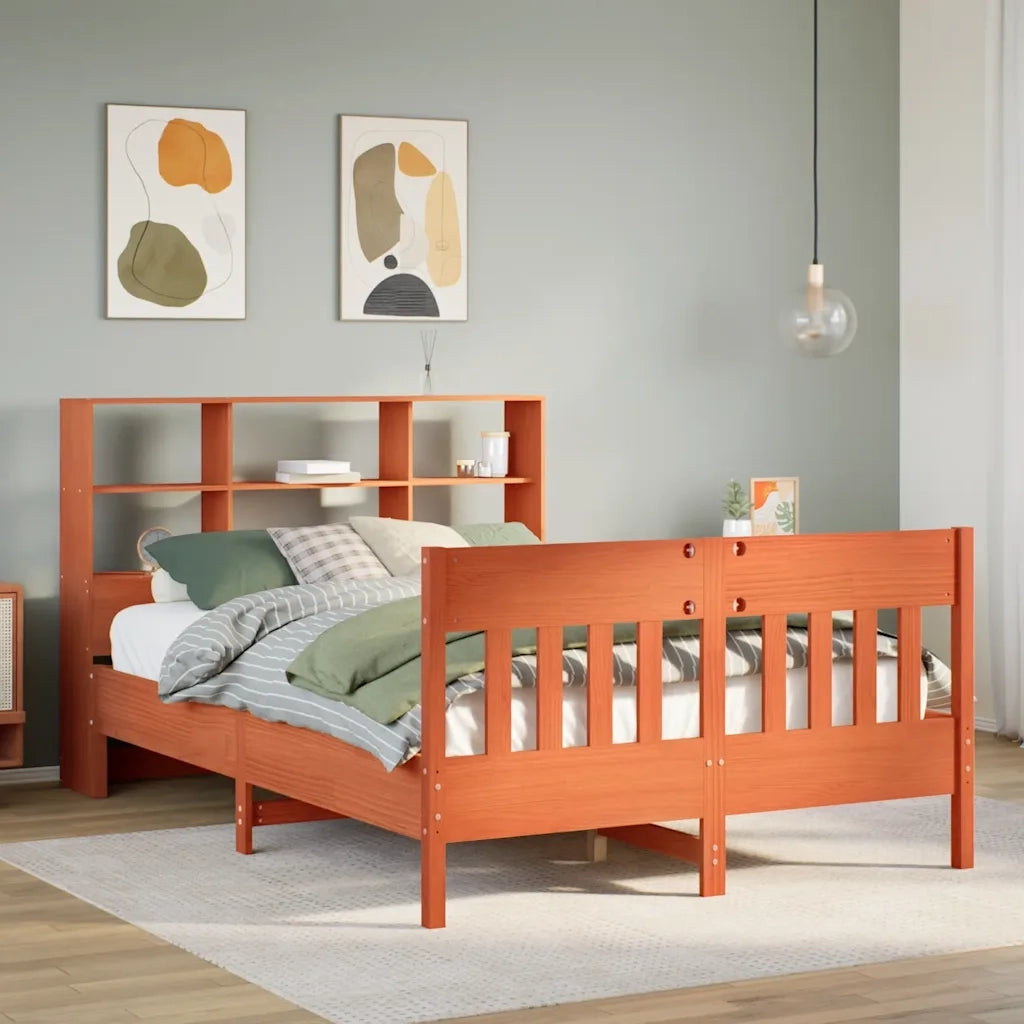 Letto senza Materasso Marrone Cera 140x190 cm in Legno di Pino 3323235