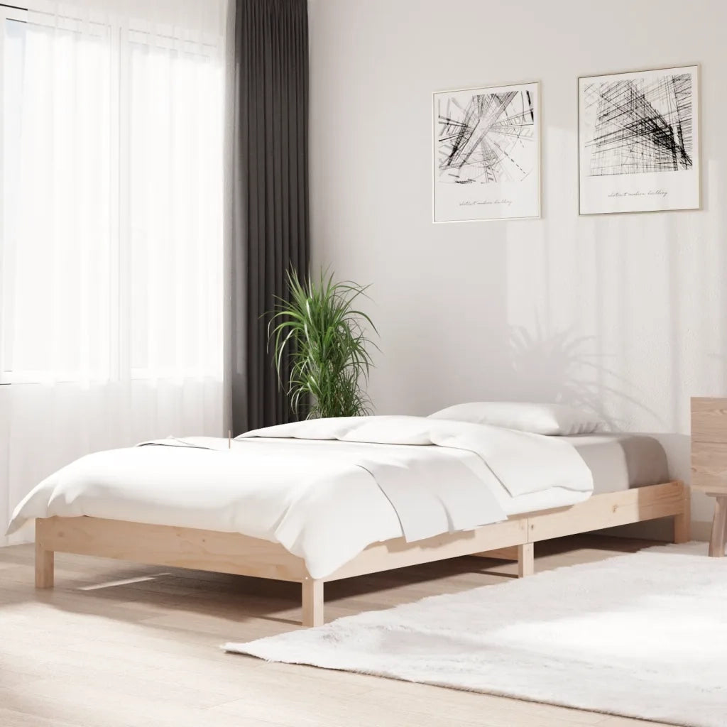 Letto singolo | Letto per adulti | Letto Impilabile 90x190 cm in Legno Massello di Pino