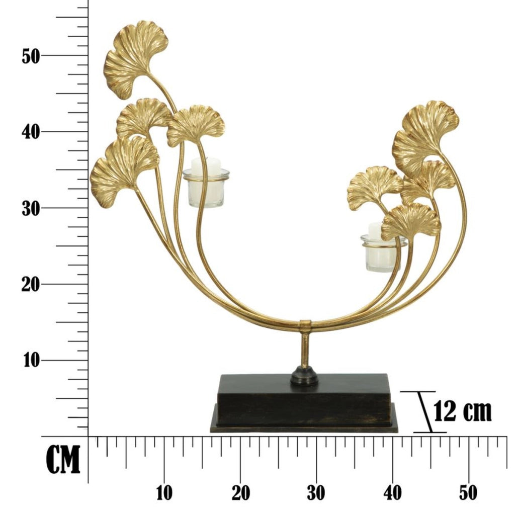 Portacandela VKH346, Oro, Metallo, 50x12x55 cm