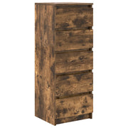 Credenza | Madia | Buffet da pranzo | Armadio da pranzo con Cassetti Rovere Fumo 37,5x35x99 cm in Truciolato