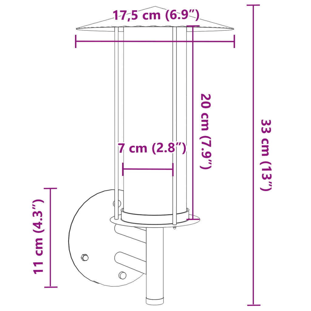 Applique da Esterno Argento in Acciaio Inossidabile CFW3399603