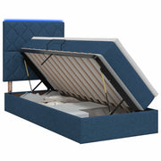 Letto con contenitore LED e materasso Blu 100 x 200 cm Tessuto 3459992