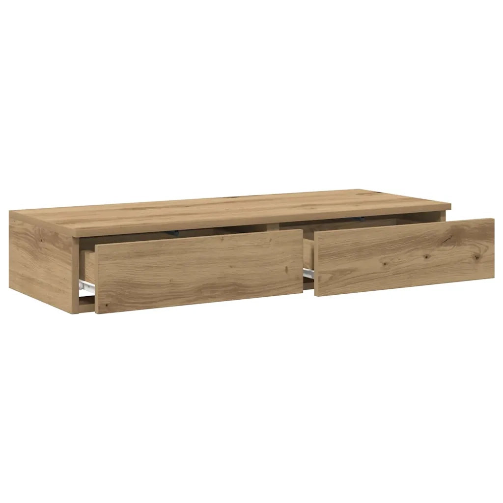 Cassetti per letto | Comodino | Armadio da Notte | Mobiletto da notte Rovere artigianale 90 x 36,5 x 16,5 cm