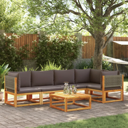 Set di divani da giardino 6 pezzi con cuscini in legno di acacia e rattan