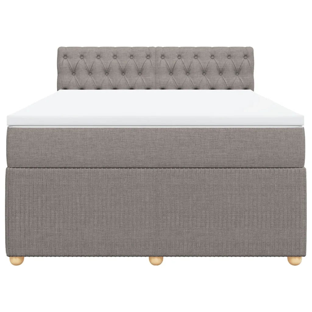 vidaXL Giroletto a Molle con Materasso Tortora 140x190 cm in Tessuto
