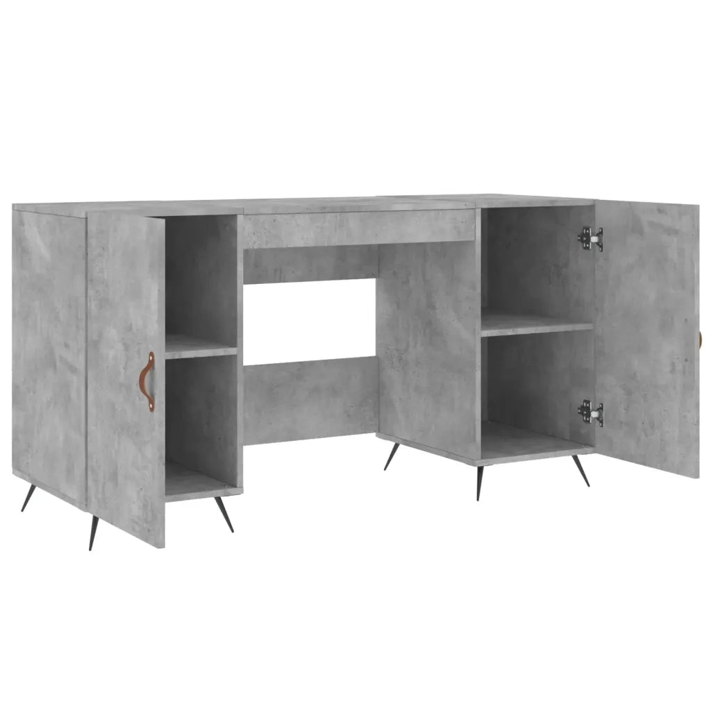 Scrivania | Tavolo da Ufficio Grigio Cemento 140x50x75 cm in Legno Multistrato