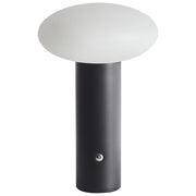 Lampada da tavolo in ferro con luce LED senza fili fungo nero stile moderno