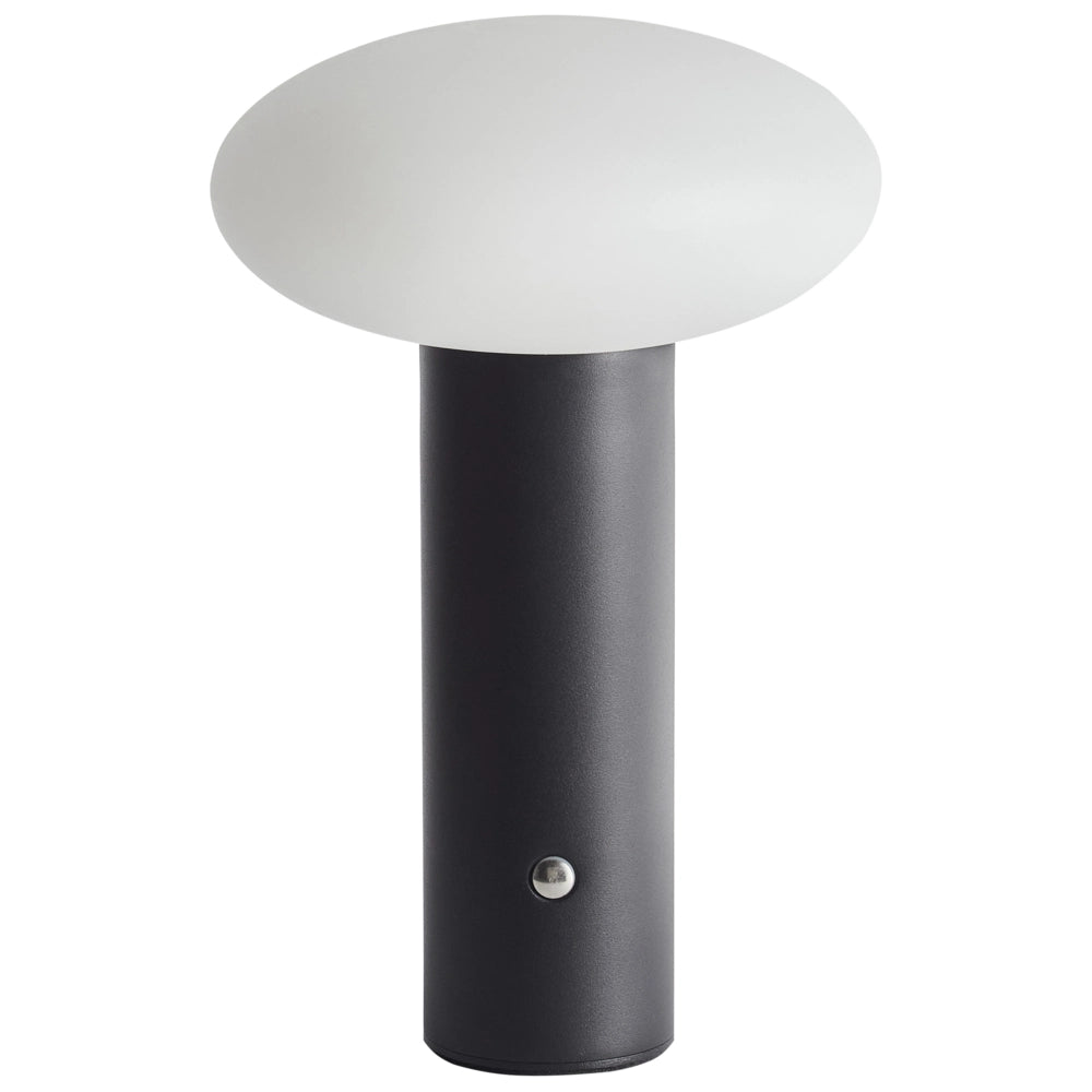 Lampada da tavolo in ferro con luce LED senza fili fungo nero stile moderno