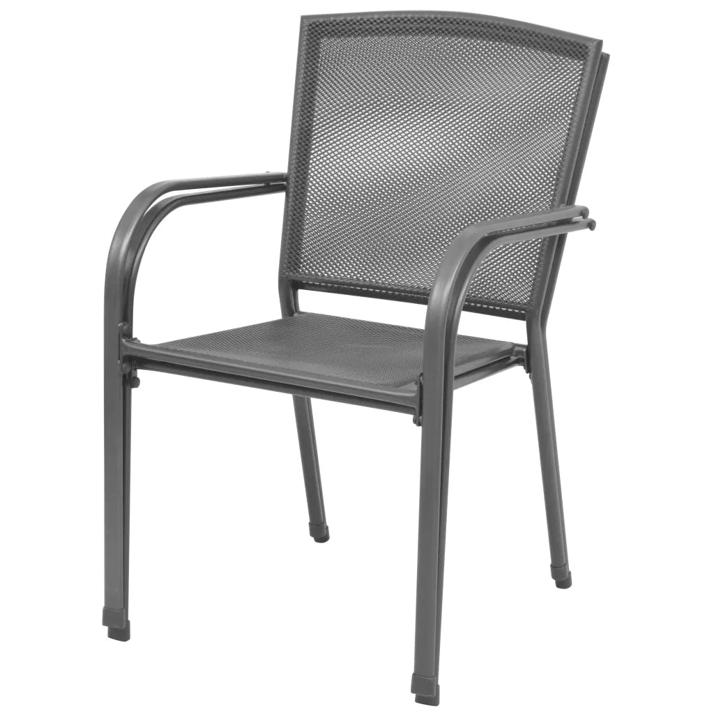 Sedie da Giardino Impilabili 2 pz in Acciaio Grigio 42705