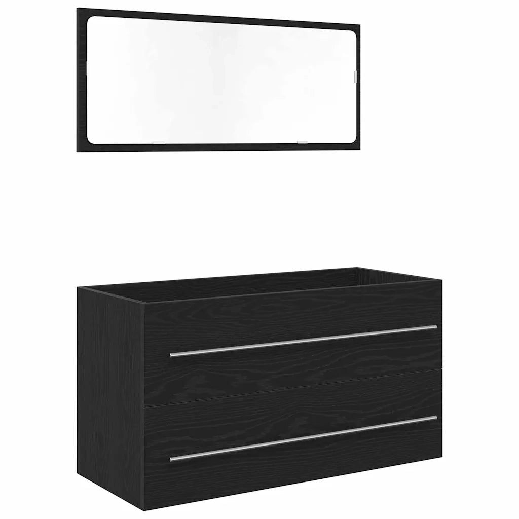 Mobile Lavabo Rovere Nero 90 x 45 x 1.5 cm Legno ingegnerizzato 862569