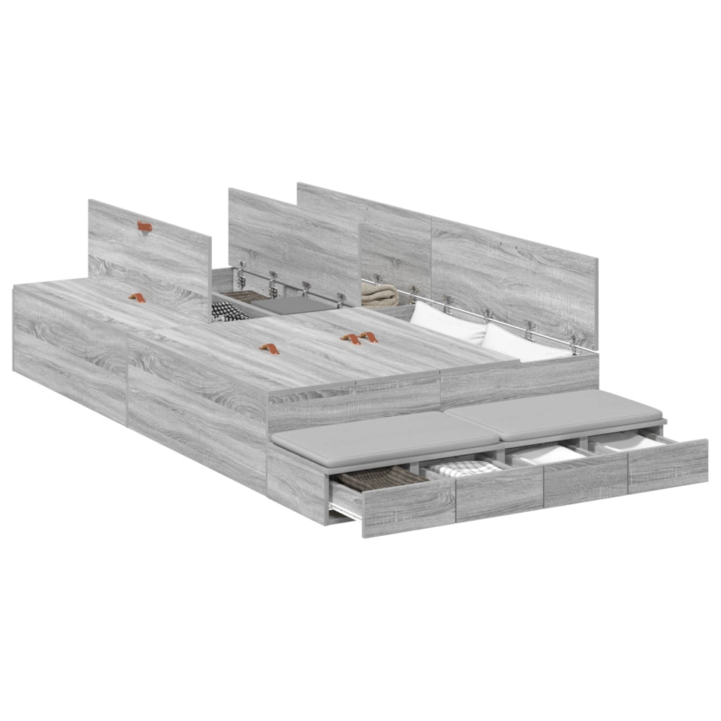 Letto grigio sonoma 120x200 cm