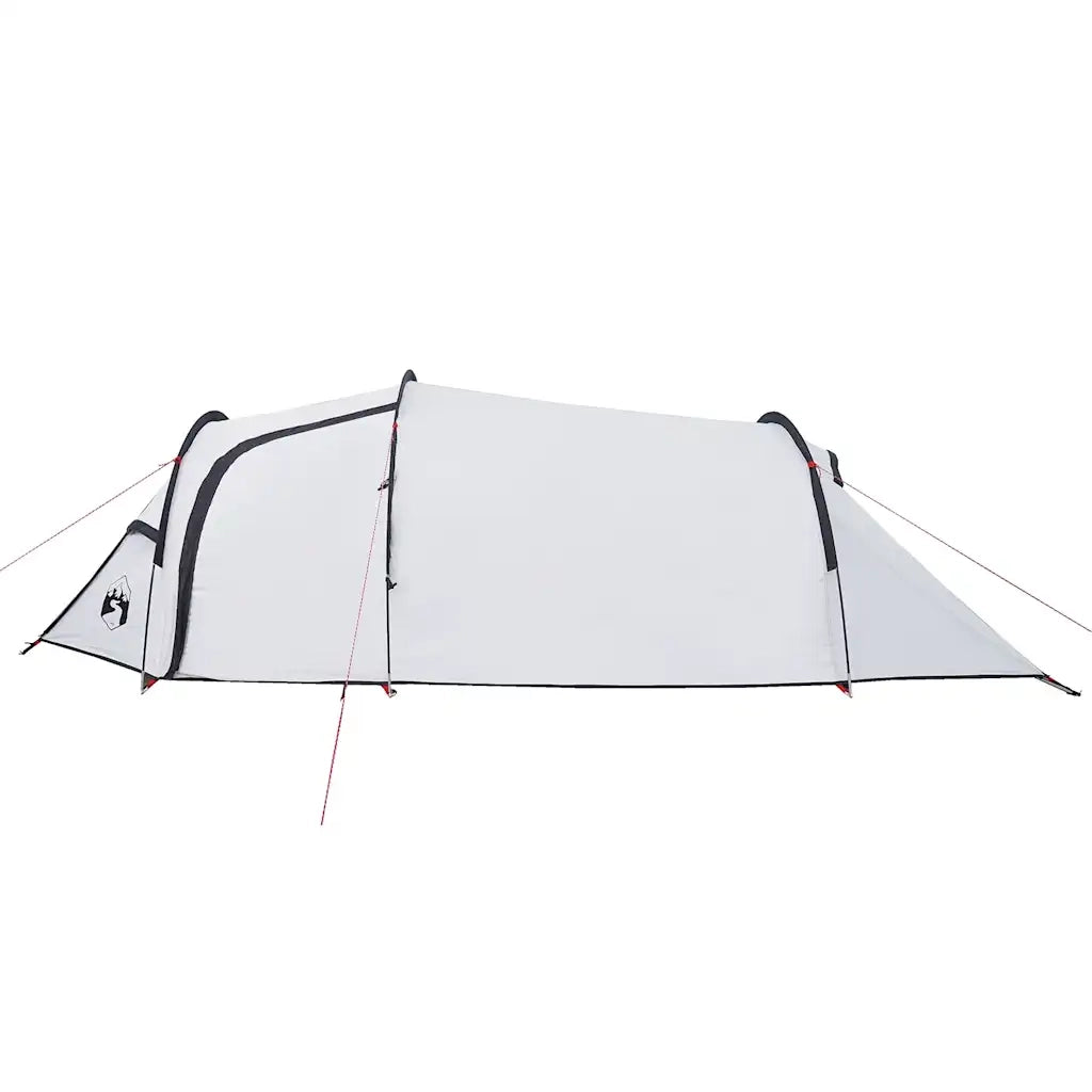 Tenda Campeggio a Tunnel 3 Persone Bianca Tessuto Impermeabile 94393