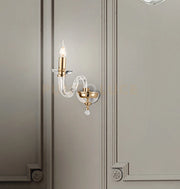 APPLIQUE RAVEL 1 LUCI CRISTALLO E ORO ATTACCO E14 H.29CM