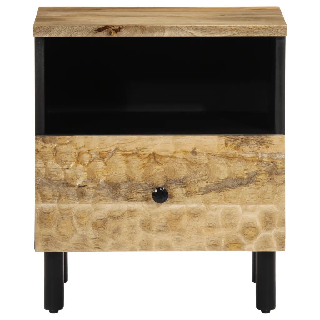 Comodino | Armadio da Notte | Mobiletto da notte 40x33x46 cm in Legno Massello di Mango