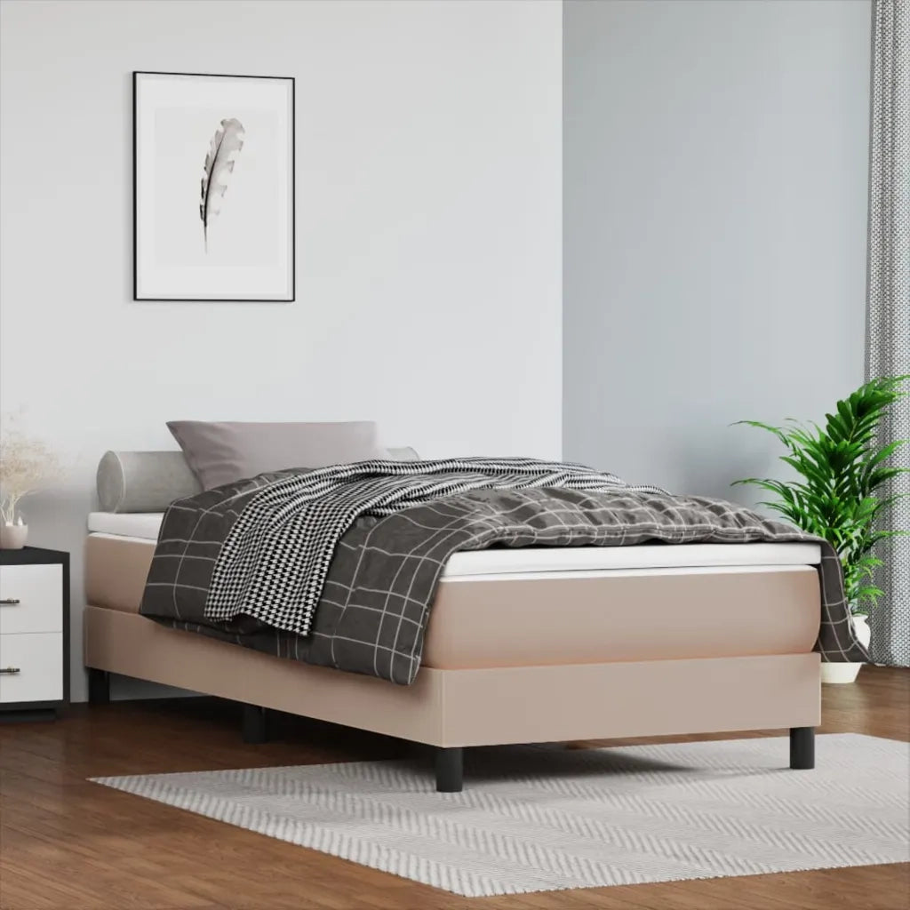 Struttura Letto a Rete a Molle Cappuccino 90x200 cm in Similpelle 3120681