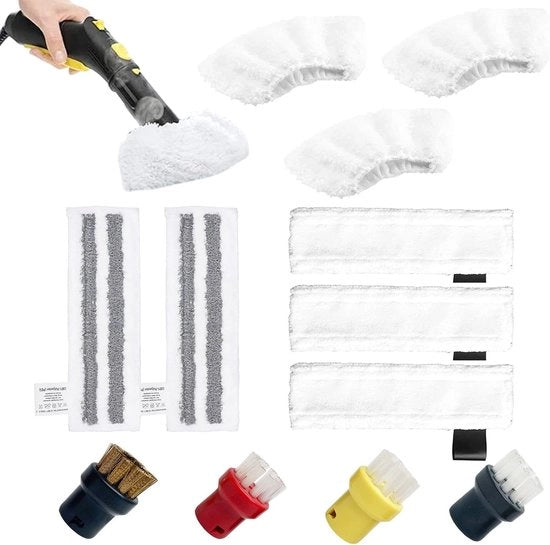 Adatto per stuzzicadenti Karcher SC1, SC2, SC4, SC5 stuzzicadenti per stoffa ad asciugatura a vapore set da 12 pezzi con set di 12 borsette di nylon con setole di rame.