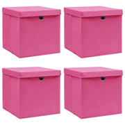 Scatole con Coperchi 4 pz Rosa 32x32x32 cm in Tessuto cod mxl 66889