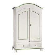 Armadio 2 ante legno shabby bianco e verde salvia 125x61x200 - Mobili 2G