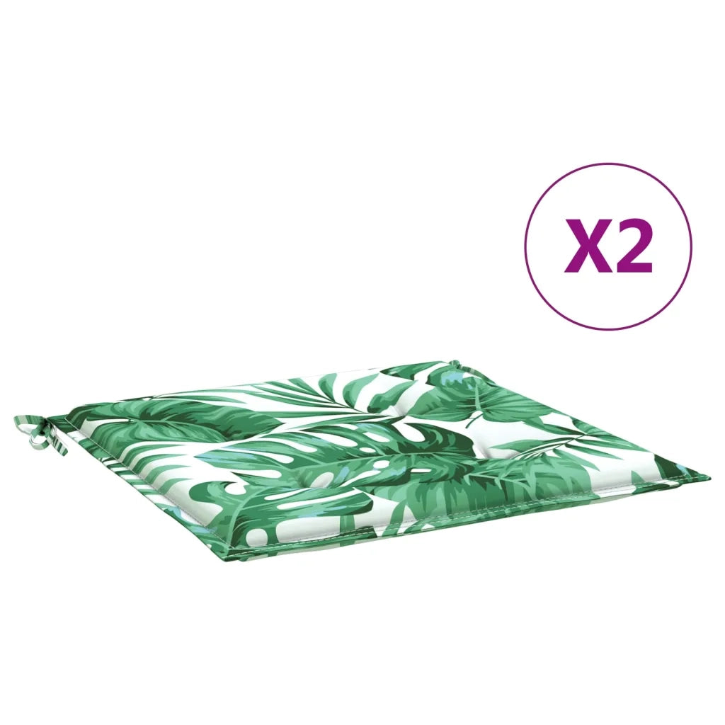 Cuscini per Sedia 2 pz | Cuscini per sedie Motivo a Foglie 40x40x4 cm Tessuto