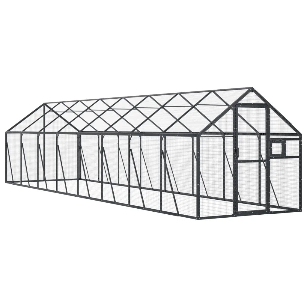 vidaXL Voliera Antracite 1,79x8x1,85 m in Alluminio