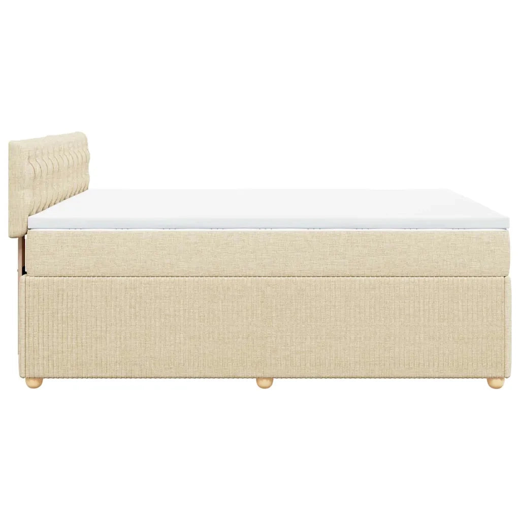 Giroletto a Molle con Materasso Crema 140x19 cm in Tessuto