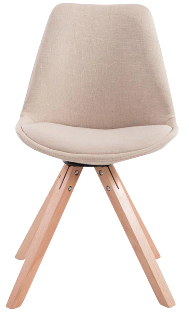 Set di 4 sedie per visitatori Toulouse Fabric Square crema,natura