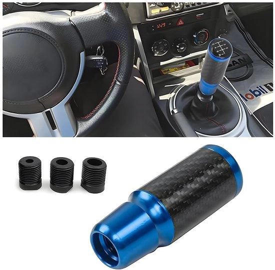 Accessori per cambio - Carcassa in alluminio e fibra di carbonio - Comodo e stile - Blu - Adatto per veicoli a mano e automatici - Idoneo per -