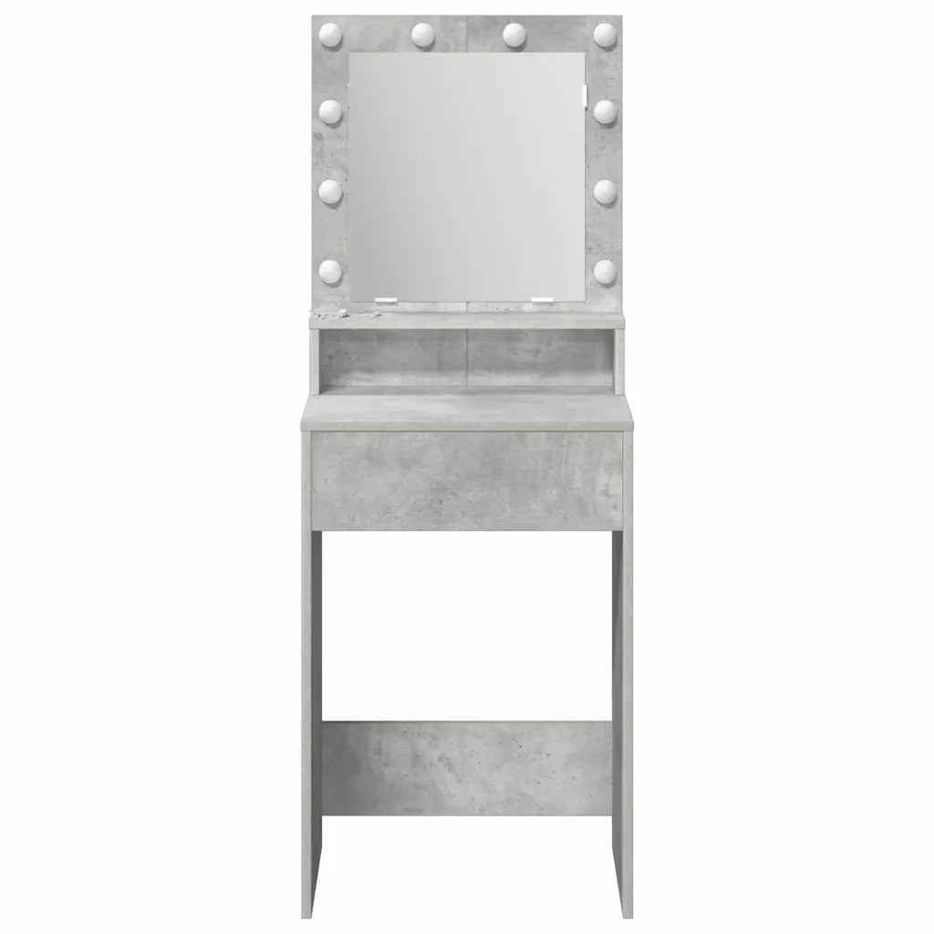 Toeletta | Tavolo da Trucco con specchio Grigio cemento 50 x 41 x 135 cm