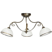 Plafoniera vintage oro con vetro Antica 3xE27 Luminex