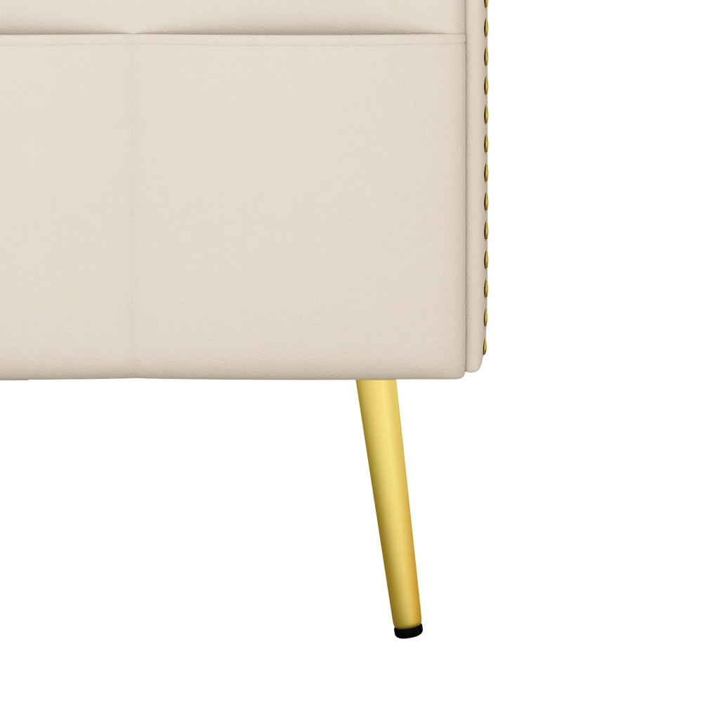 Divano letto 2 posti in velluto beige con schienale reclinabile
