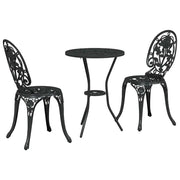 Set Bistro da Giardino 3 pz | Set Salotto da Giardino Nero Alluminio