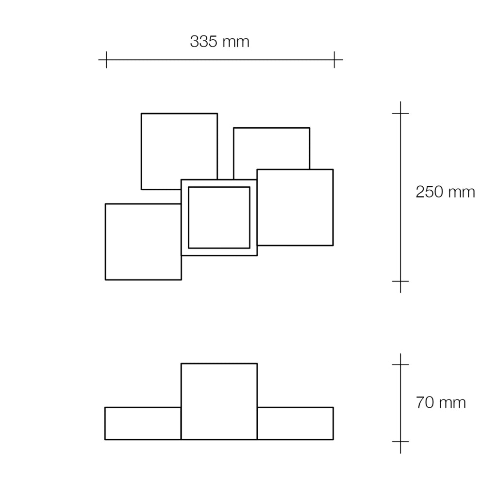 SIDE lampada da Soffitto 1 Luce Cubo LM GX53 in gesso bianco 33,5cm
