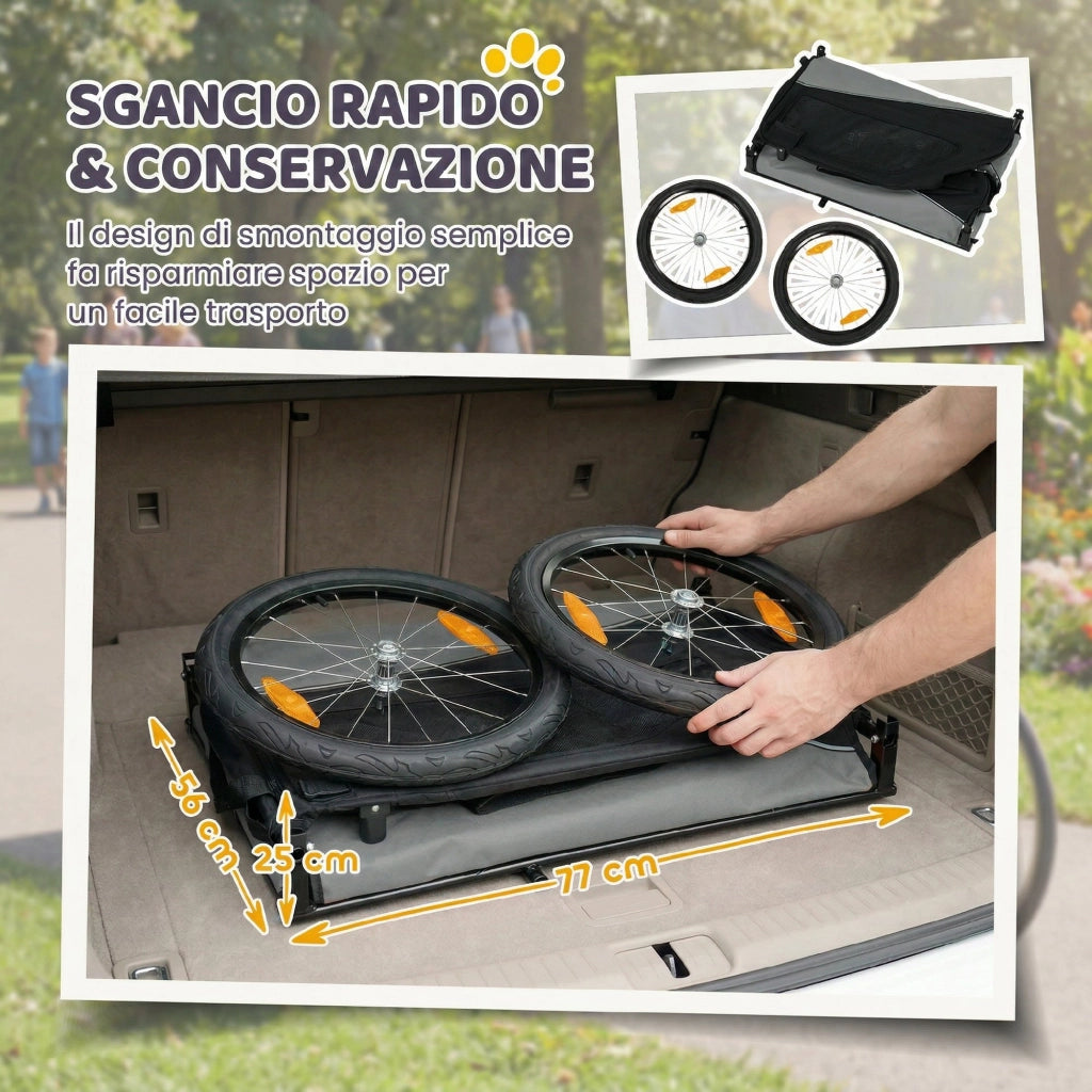 Trasportino per Cani Pieghevole in Metallo ¨C Minimal ¨C Grigio