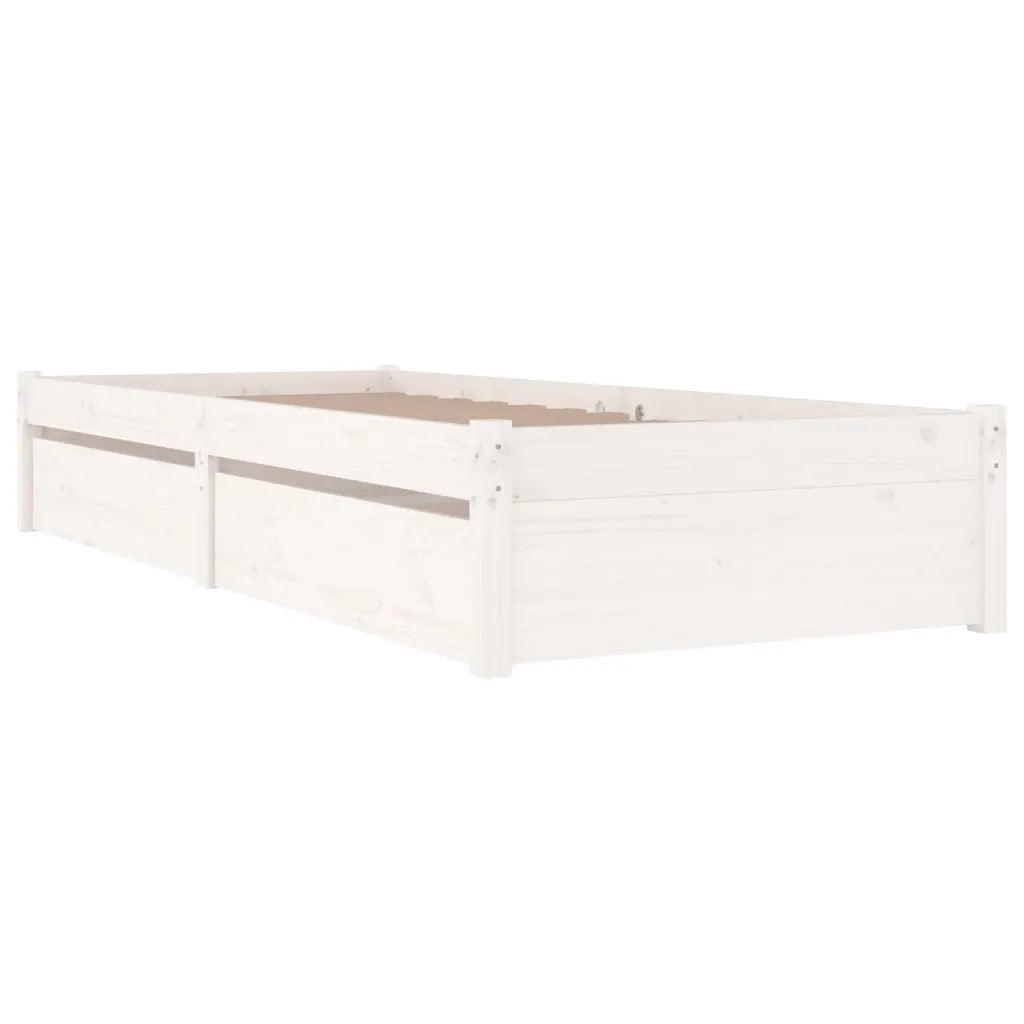 Letto singolo | Letto per adulti | Giroletto Bianco con Cassetti 75x190 cm Small Single