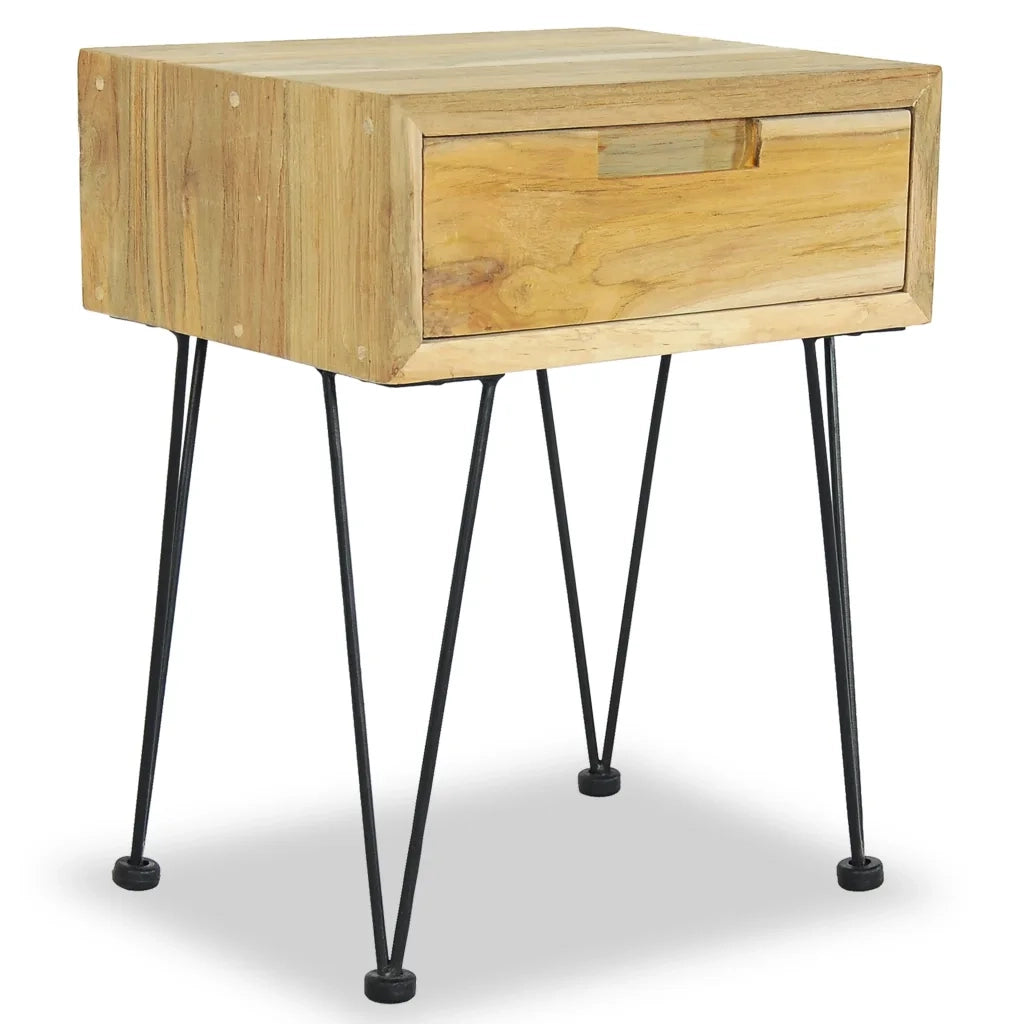 Comodino 40x30x50 cm in Legno Massello di Teak cod mxl 30915
