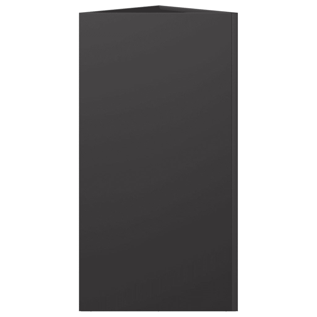 Fioriere da Giardino 2 pz Nere Triangolari 40x34,5x75cm Acciaio 851158