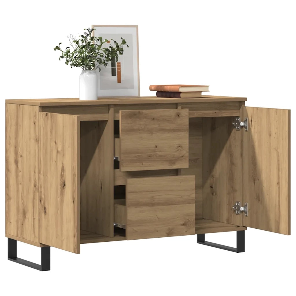Credenza Rovere Artigianale 104x35x70 cm in Legno Multistrato