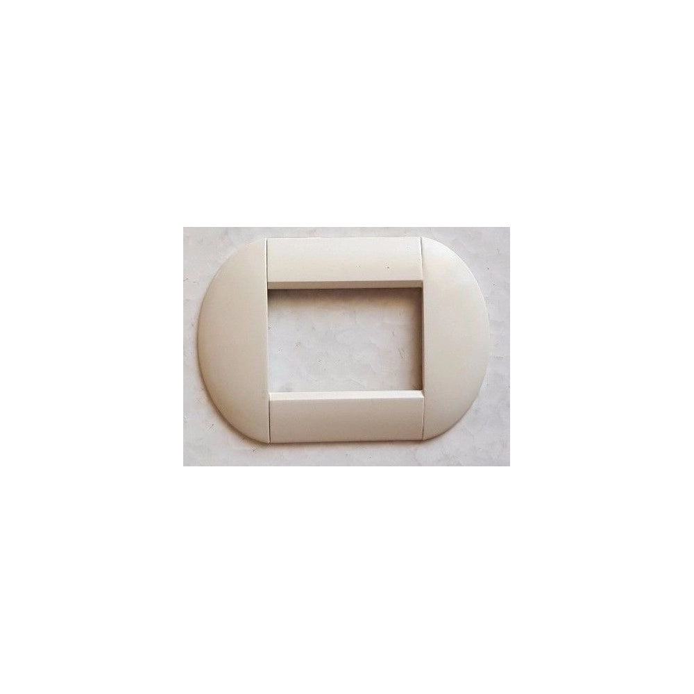 Trade Shop - Placca Placche Placchette Compatibili Living International Light Bombate Bticino - Avorio -4 Fori     -