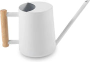 Giocello metallico in acciaio inossidabile per piante da appartamento - Giocello 35oz/1000 ml con lunga cannuccia - Fioritura decorativa bianca