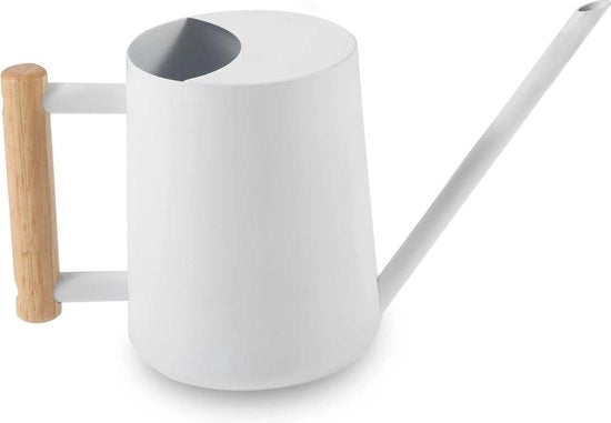Giocello metallico in acciaio inossidabile per piante da appartamento - Giocello 35oz/1000 ml con lunga cannuccia - Fioritura decorativa bianca
